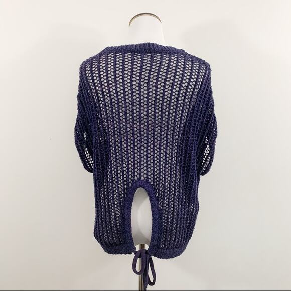 BCBGMaxAzria Purple Open Knit Crochet Sweater Vest T Shirt Small - Picture 5 of 10